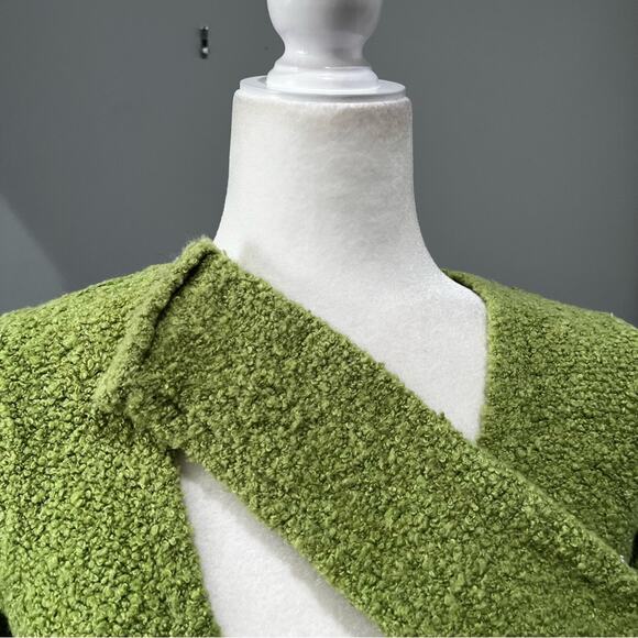 NEW Moda Intl Chenille Wrap Tie Fitted Wool Acrylic Plunge Neck Sweater XS NWOT - Picture 6 of 16